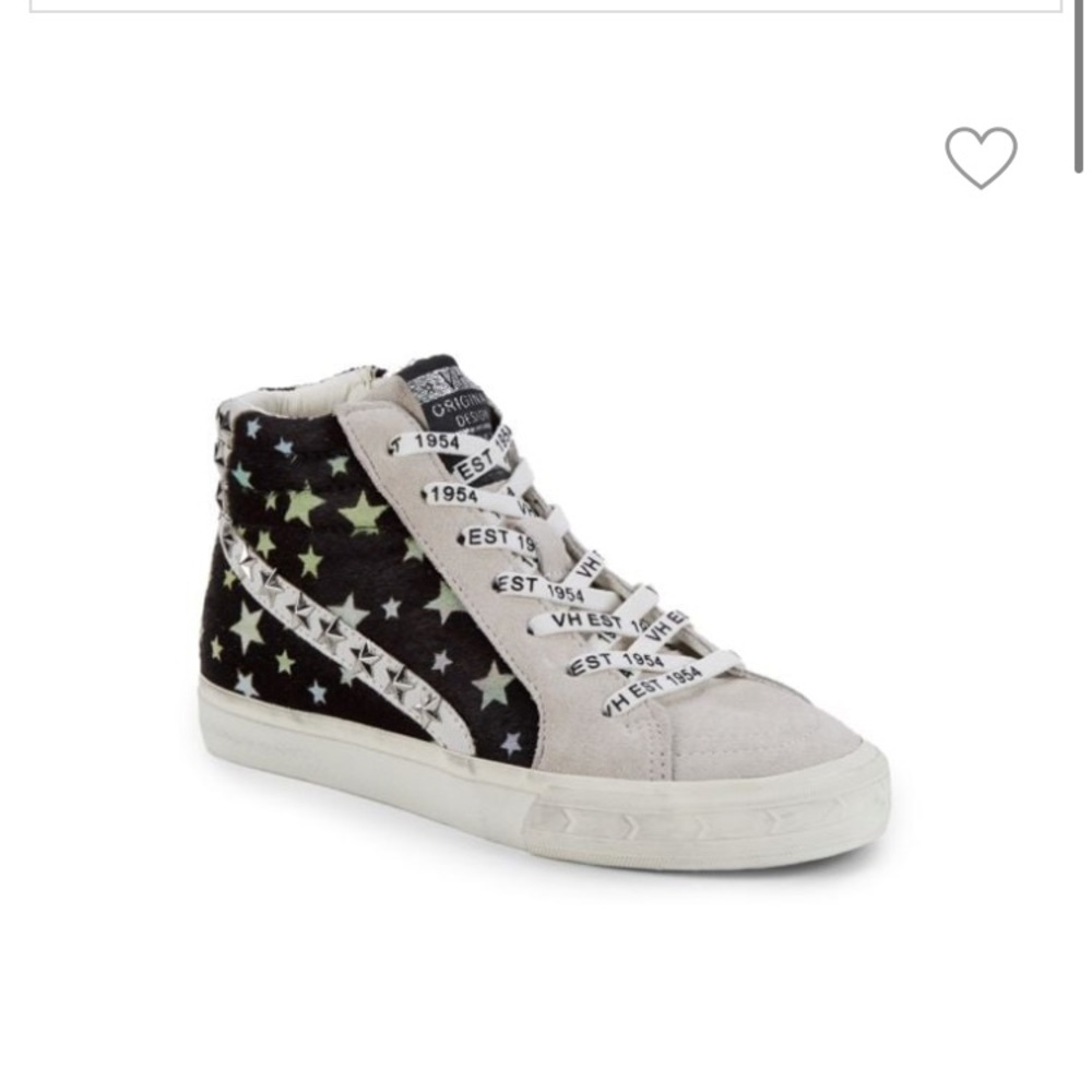 Vintage Havana Magdalena Studded Calf Hair & Suede High-Top Sneakers